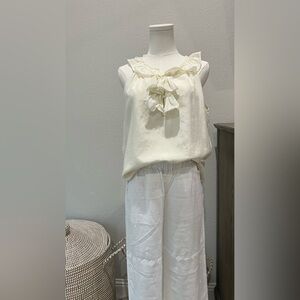 J Crew Silk Ruffle Sleeveless Top